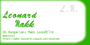 leonard makk business card